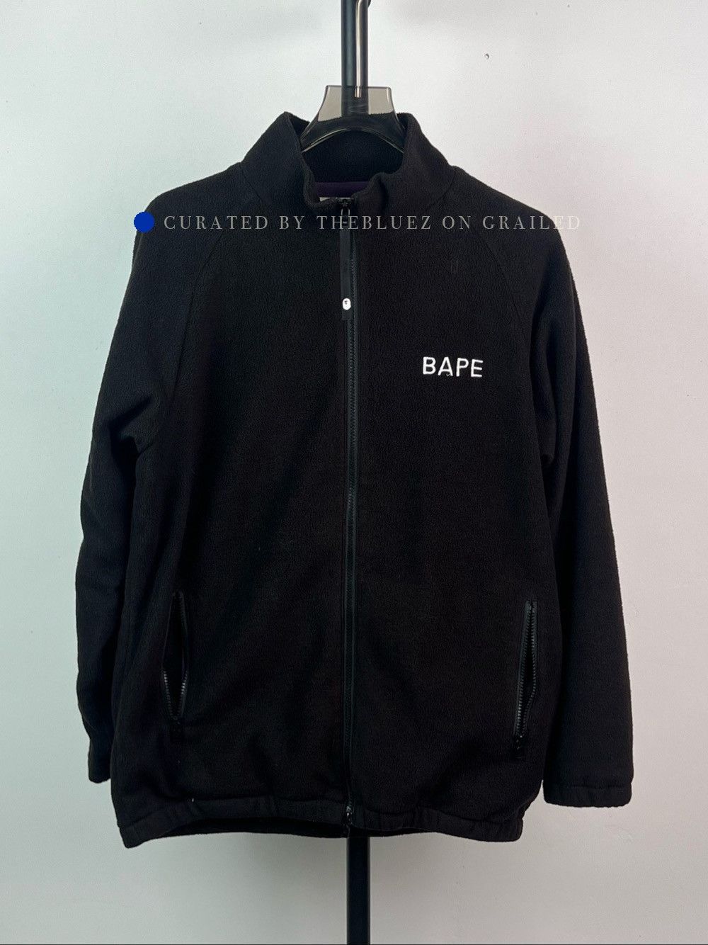 Bape Bape Logo Fleece Zip-Up Jacket in Black Size US S / EU 44-46 / 1 - 1 Thumbnail