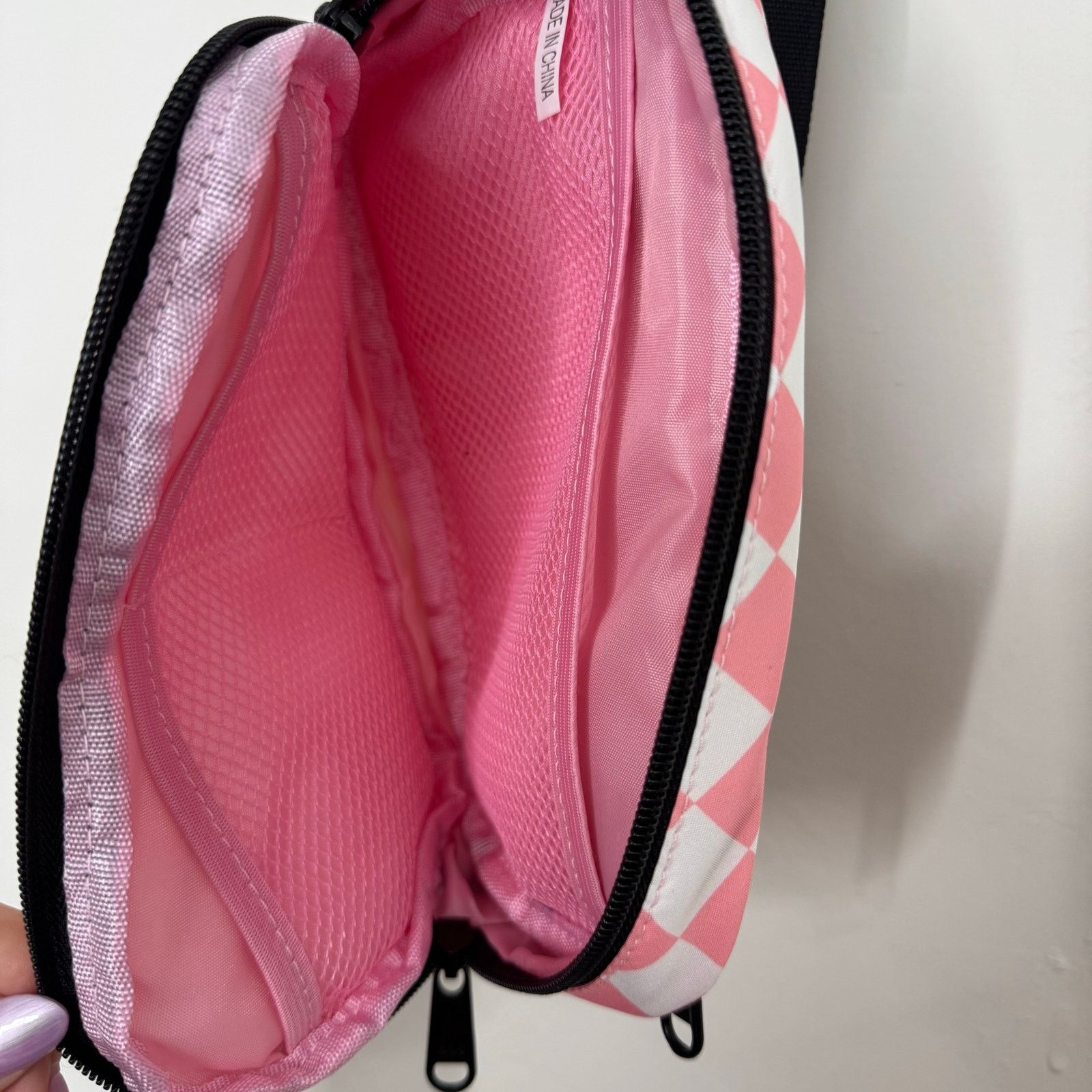 Other The Little Milk Bar Pink Checkered Smiley Face Fanny Pack Be Size ONE SIZE - 6 Thumbnail