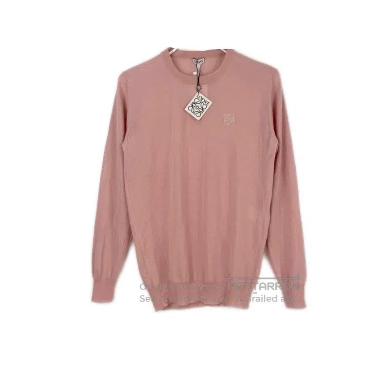 Loewe Loewe Pink silver thread embroidered logo cashmere sweater Size M / US 6-8 / IT 42-44 - 1 Thumbnail