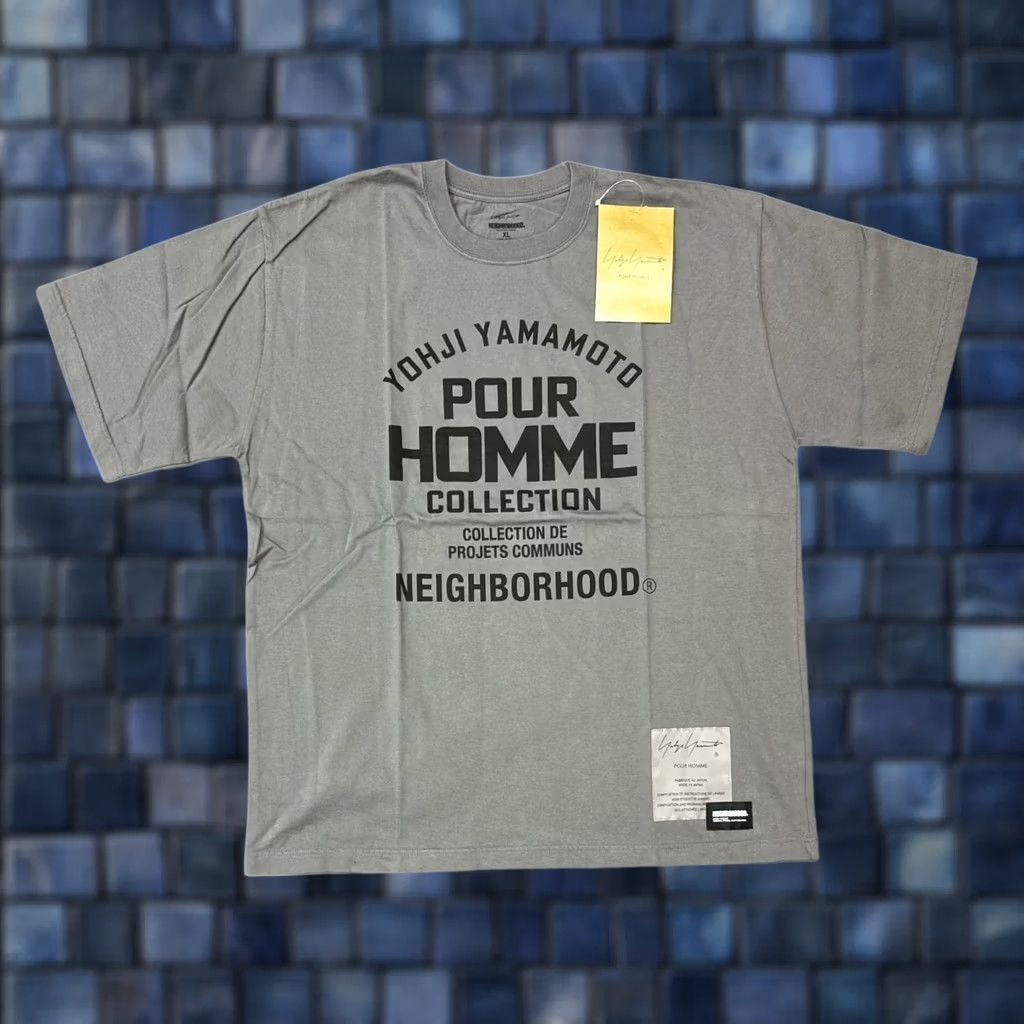Yohji Yamamoto Yohji Yamamoto POUR HOMME × NEIGHBORHOOD T-Shirt XL Gray Short Sleeve Mens Regular Cotton White? Size US XL / EU 56 / 4 - 1 Thumbnail