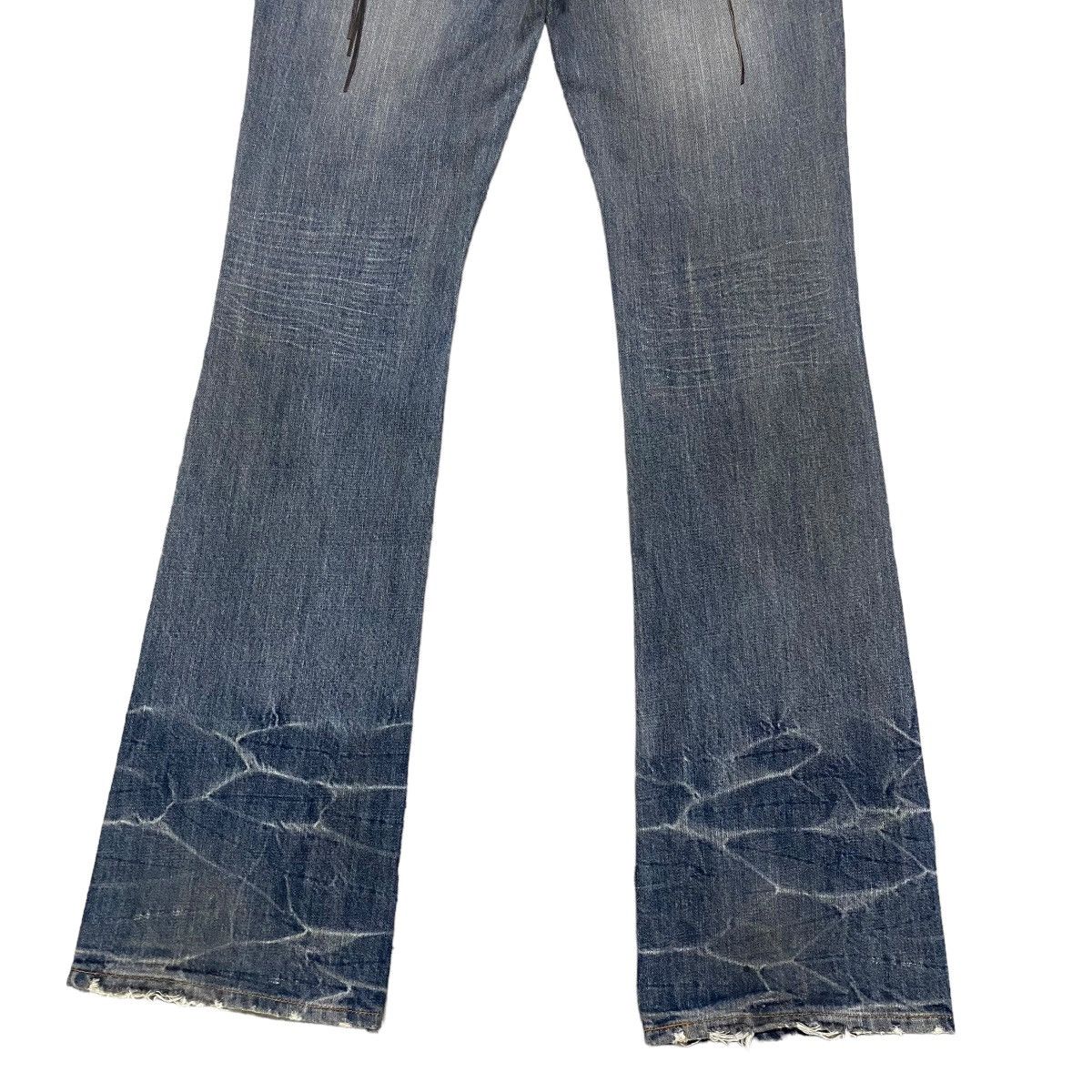 Japanese Brand SCHLUSSEL Low Rise Leather Lace Denim Flare Jeans Size US 30 / EU 46 - 13 Thumbnail