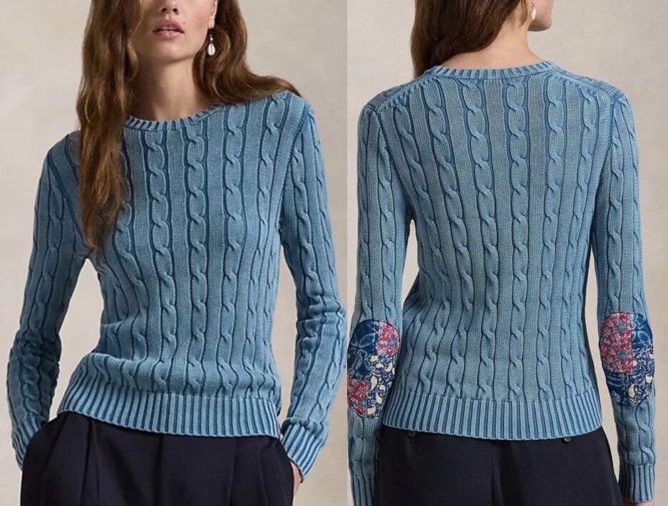Polo Ralph Lauren Rare Polo Ralph Lauren Indigo Patchwork Elbow Knit Sweater Size XL / US 12-14 / IT 48-50 - 3 Thumbnail