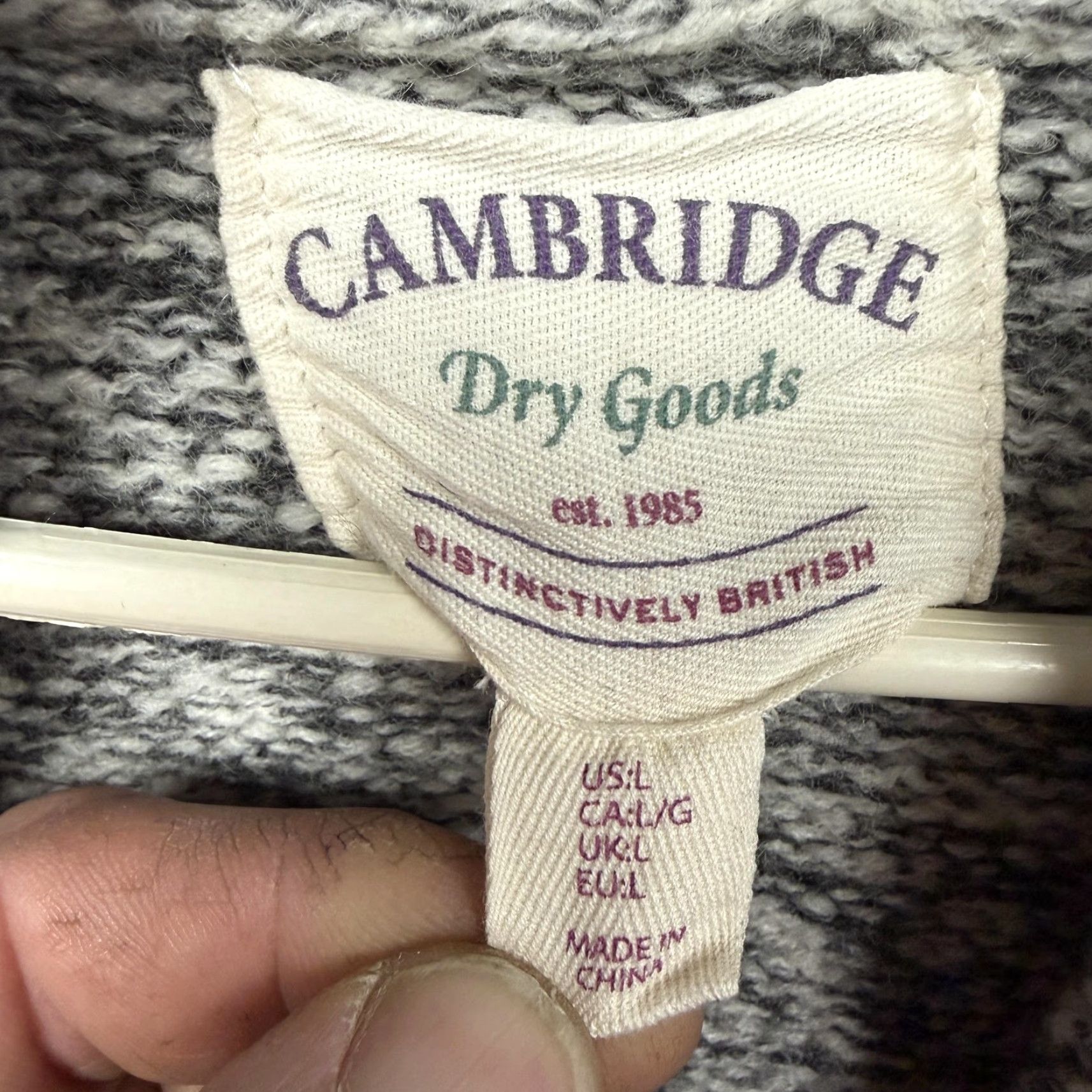Vintage Cambridge Dry Goods Cardigan Sweater Womens L Gray Raglan Knit Full Zip Winter Ski Vintage No Size L / US 10 / IT 46 - 5 Thumbnail