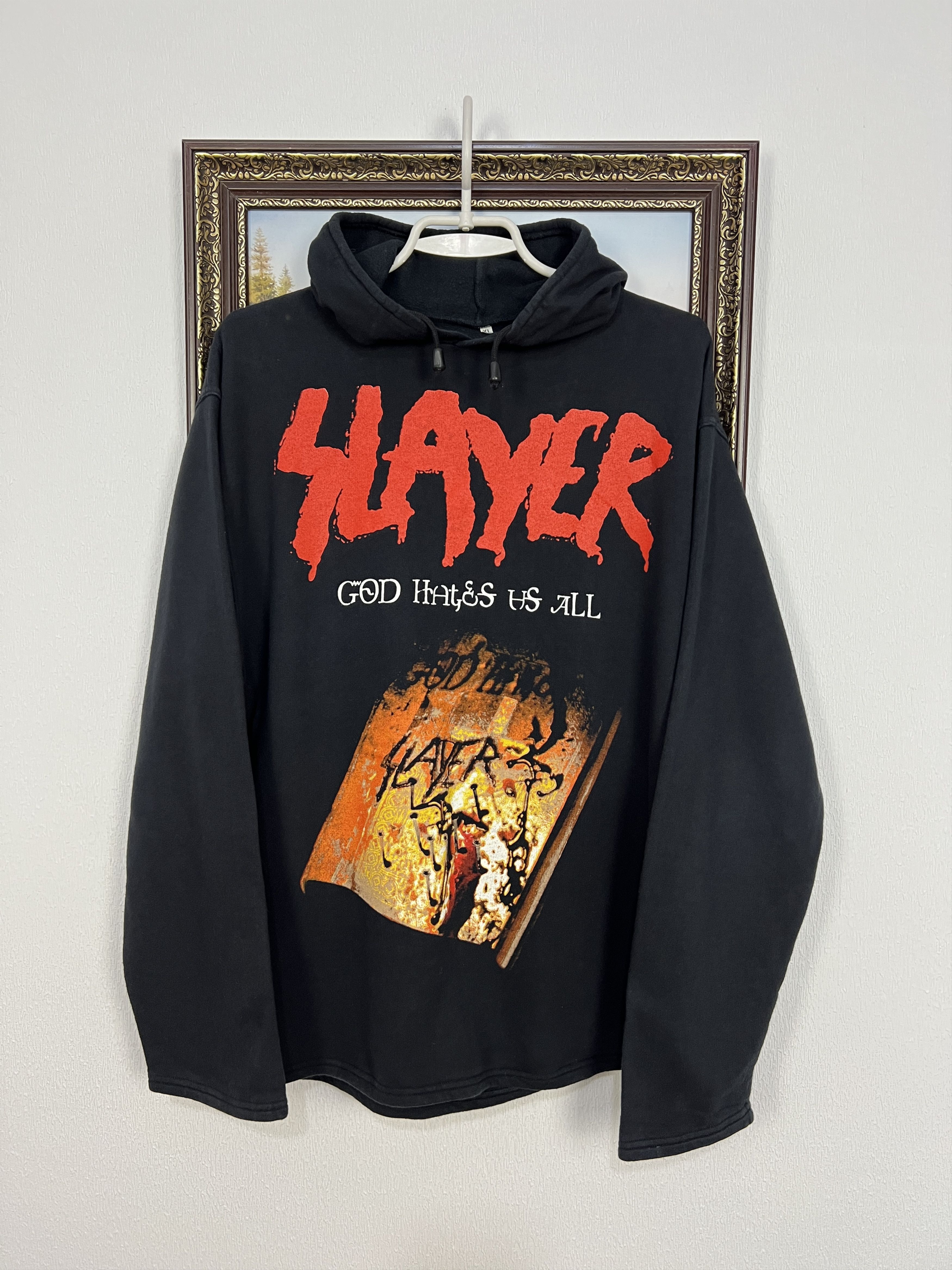 Vintage Vintage Slayer God Hates Us All Over Print Hoodie Black Size US M / EU 48-50 / 2 - 1 Thumbnail