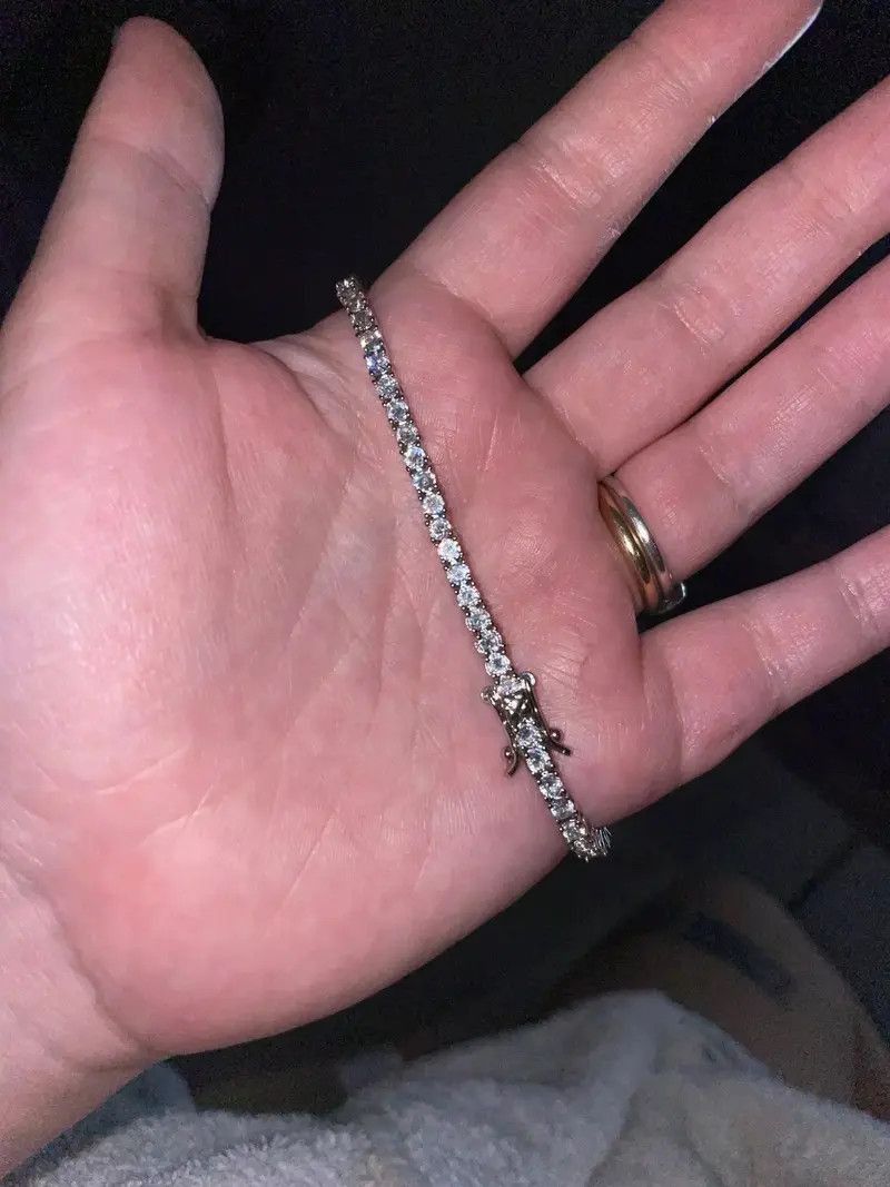 Jewelry Gold Color Zirconia Tennis Chain Bracelet Size ONE SIZE - 3 Thumbnail