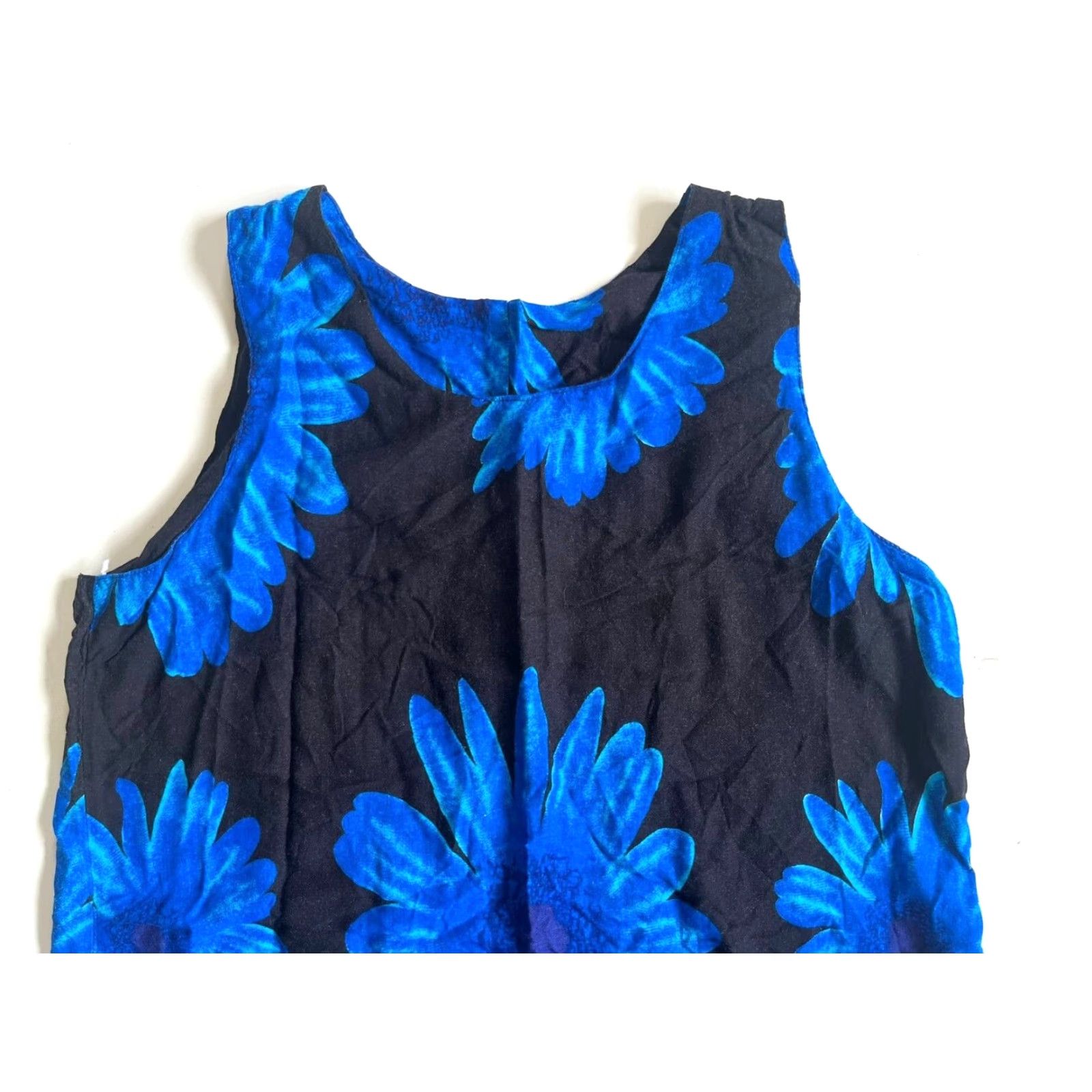 Vintage VINTAGE In Gear 100% Rayon Blue Black Floral Tunic Tank Sun Dress M Womens Clothing Size M / US 6-8 / IT 42-44 - 3 Thumbnail