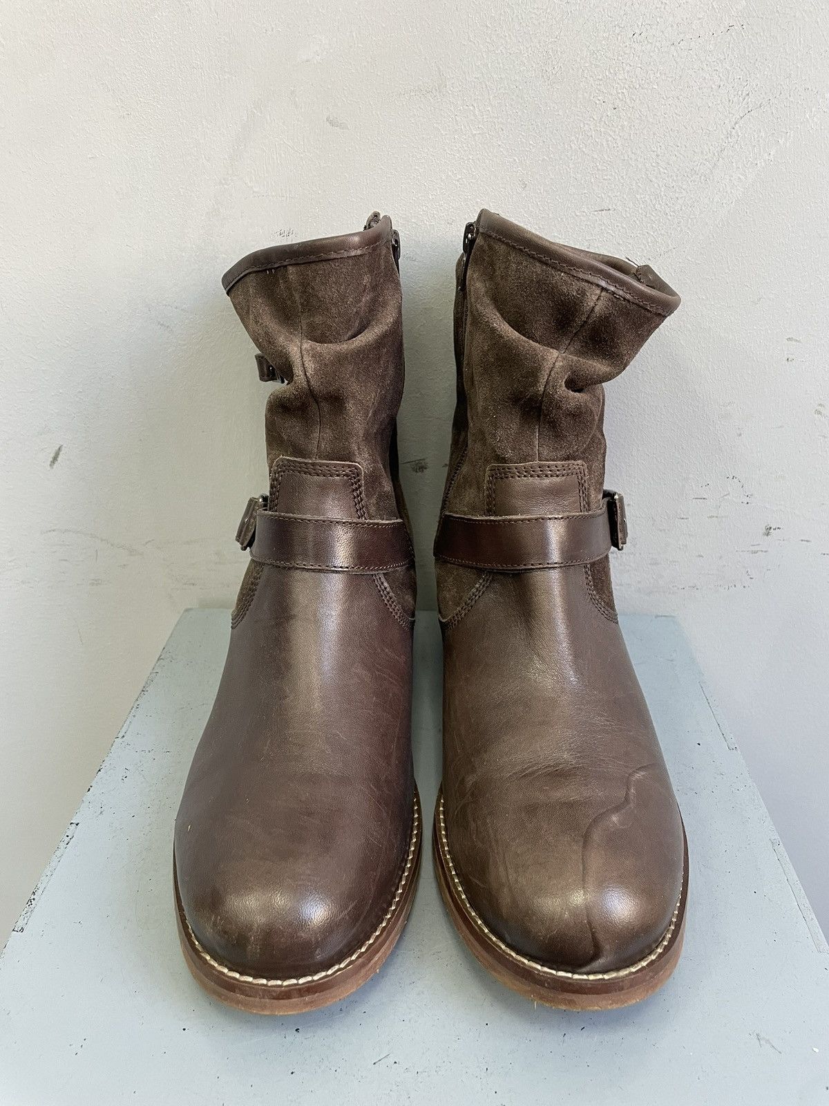 A.S.98 moto harley davidson style ankle leather boots y2k canvas Size US 8 / EU 41 - 5 Thumbnail