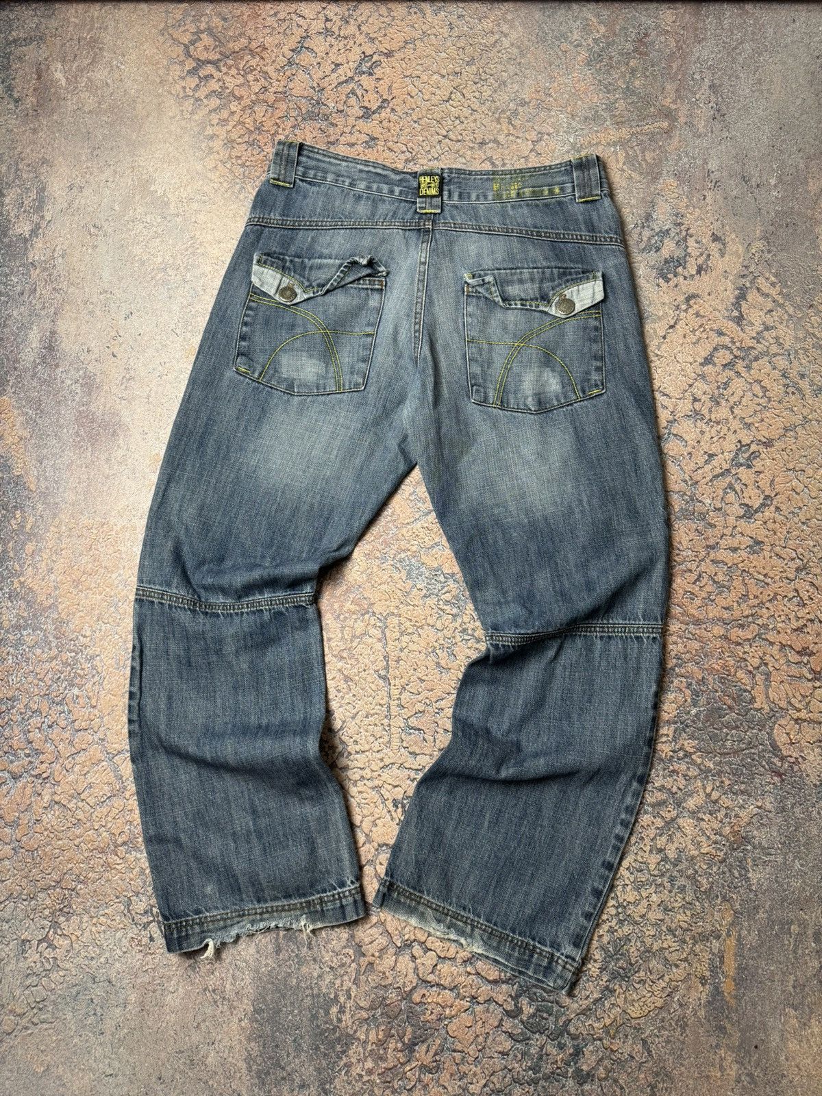 Jean 90s Henleys Jeanswear VIntage Deep Blue Y2K Denim Jeans Size US 34 / EU 50 - 2 Thumbnail