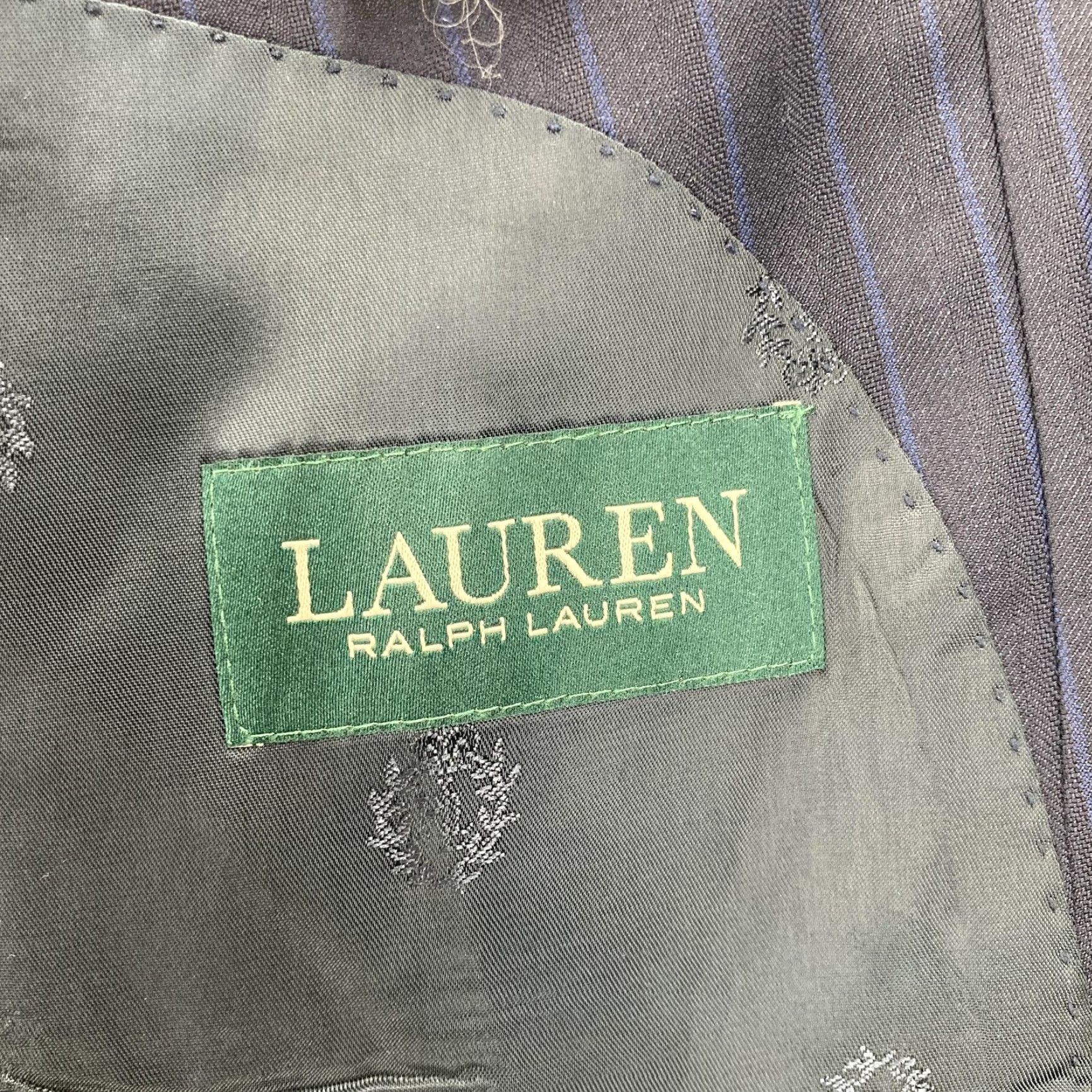 Ralph Lauren Lauren Ralph Lauren Blazer Mens 48R Navy Pinstripe Wool Two-Button Double Vent Suit Jacket Elegance Womens Mens? No - Mens Size 48R - 5 Thumbnail