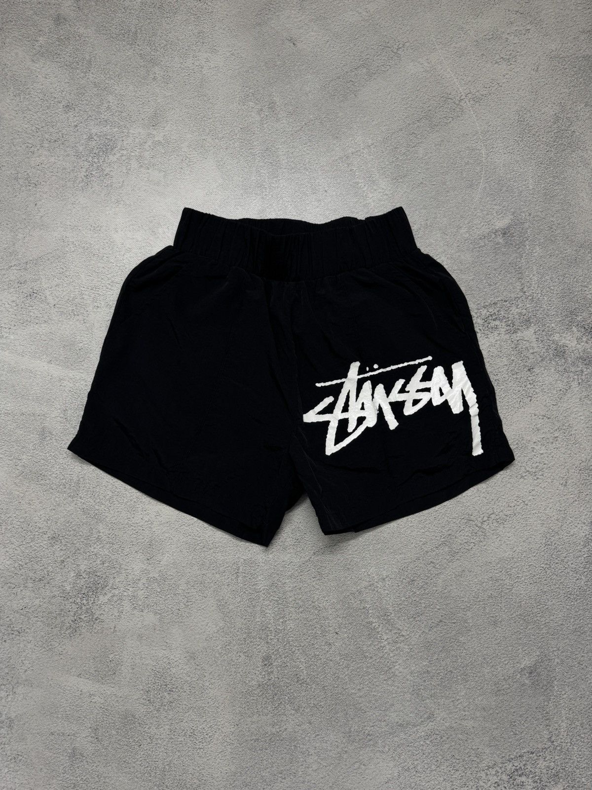 Stussy Vintage Y2k Stussy Big Logo Nylon Shorts Size 27" / US 4 / IT 40 - 1 Thumbnail