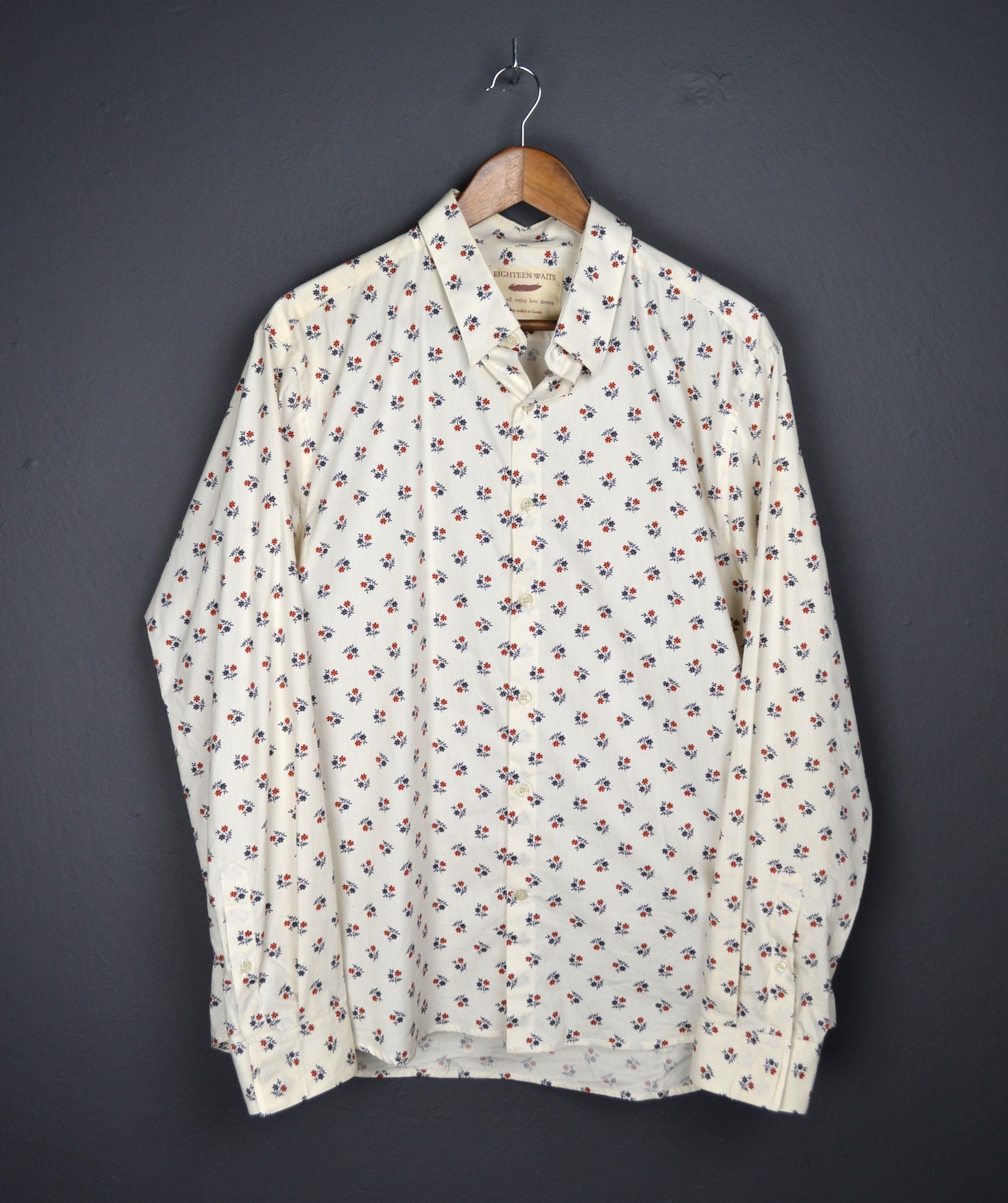 18 Waits Dylan Vintage Flowers White shirt XL