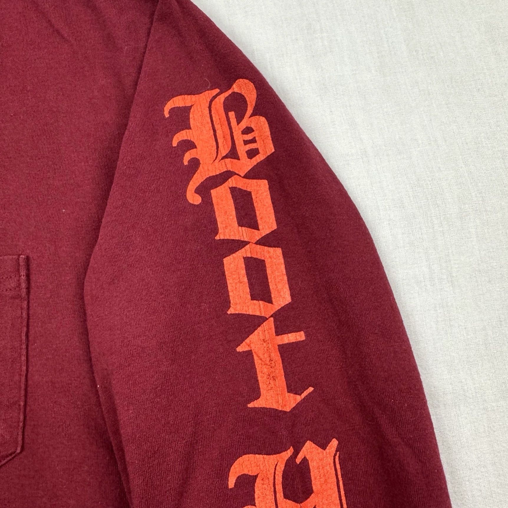 Vintage VINTAGE Murina Boothill Saloon Biker Motorcycle 90s Long Sleeve Shirt Adult Large Red Graphics Print Crew Neck 1998 2832cc Mens Size US L / EU 52-54 / 3 - 6 Thumbnail
