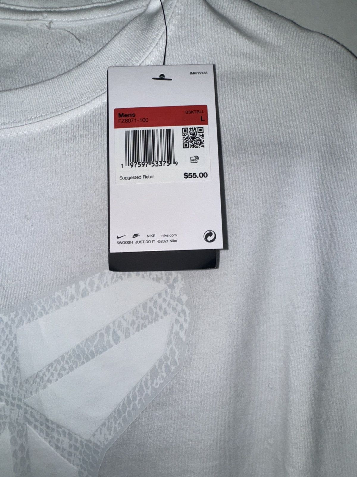 Nike Nike Kobe “Mamba” Sheath Logo Tee | Size L | White on White Size US L / EU 52-54 / 3 - 2 Thumbnail