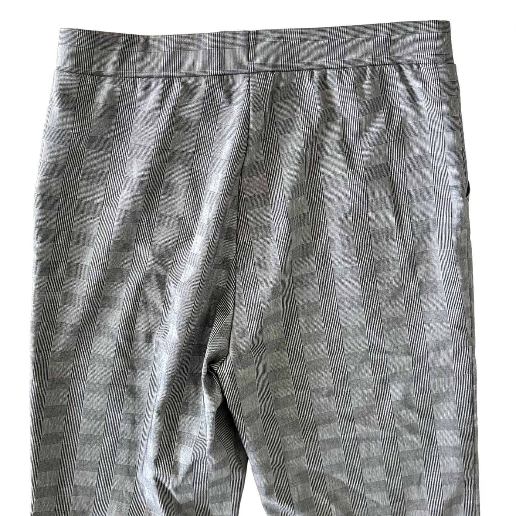 Vintage Clara Sun Woo Women’s Pants Cropped Pull On Black White Windowpane Plaid XS Size 26" / US 2 / IT 38 - 6 Thumbnail