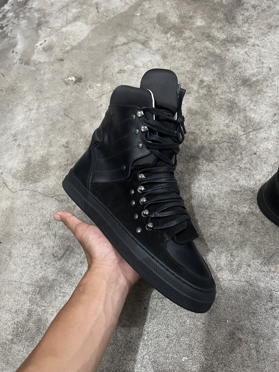 Jean Paul Gaultier 2000’s Jean Paul Gaultier Black Suede Leather High Top Shoes Size US 7.5 / EU 40-41 - 5 Thumbnail