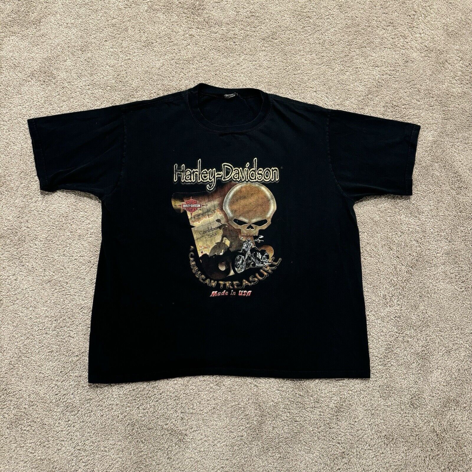 Harley Davidson Vintage Y2K Harley Davidson Skull Biker Graphic T-Shirt XXL Size US XXL / EU 58 / 5 - 1 Thumbnail