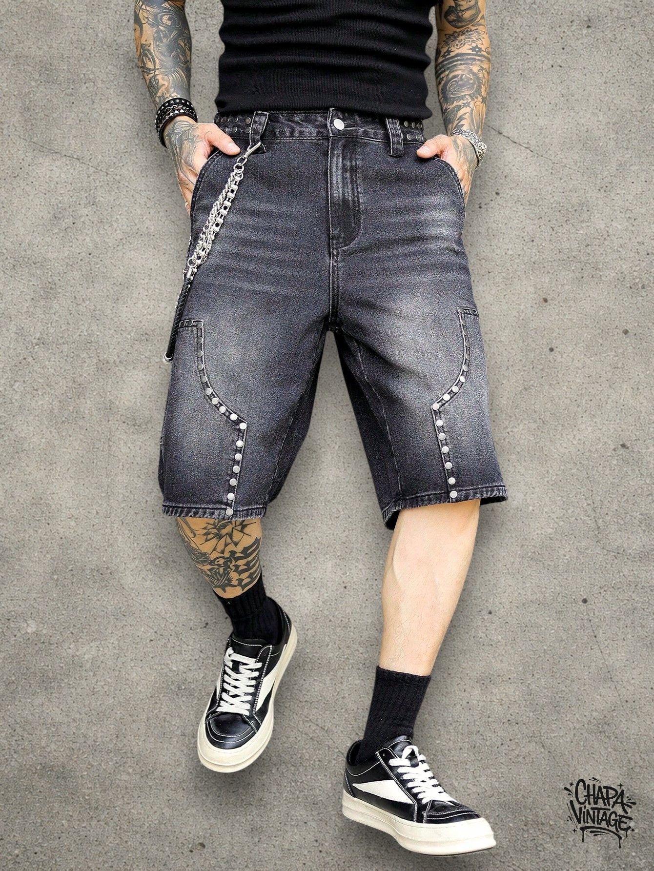 Vintage Washed opium gray shorts Size US 32 / EU 48 - 1 Thumbnail