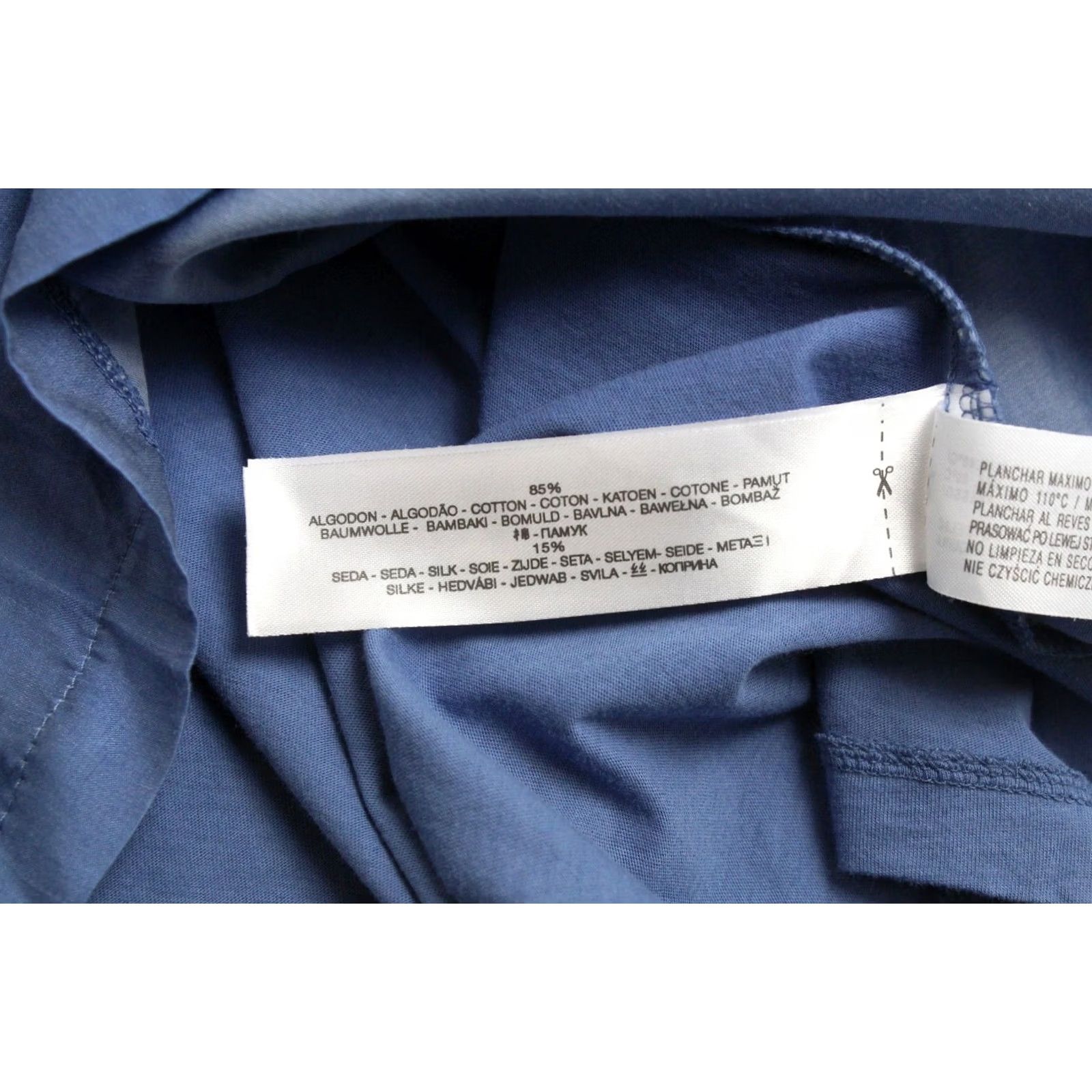 Massimo Dutti MASSIMO DUTTI 6731 T-Shirt Women Sleeveless Silk Blend Blue Size S / US 4 / IT 40 - 7 Thumbnail
