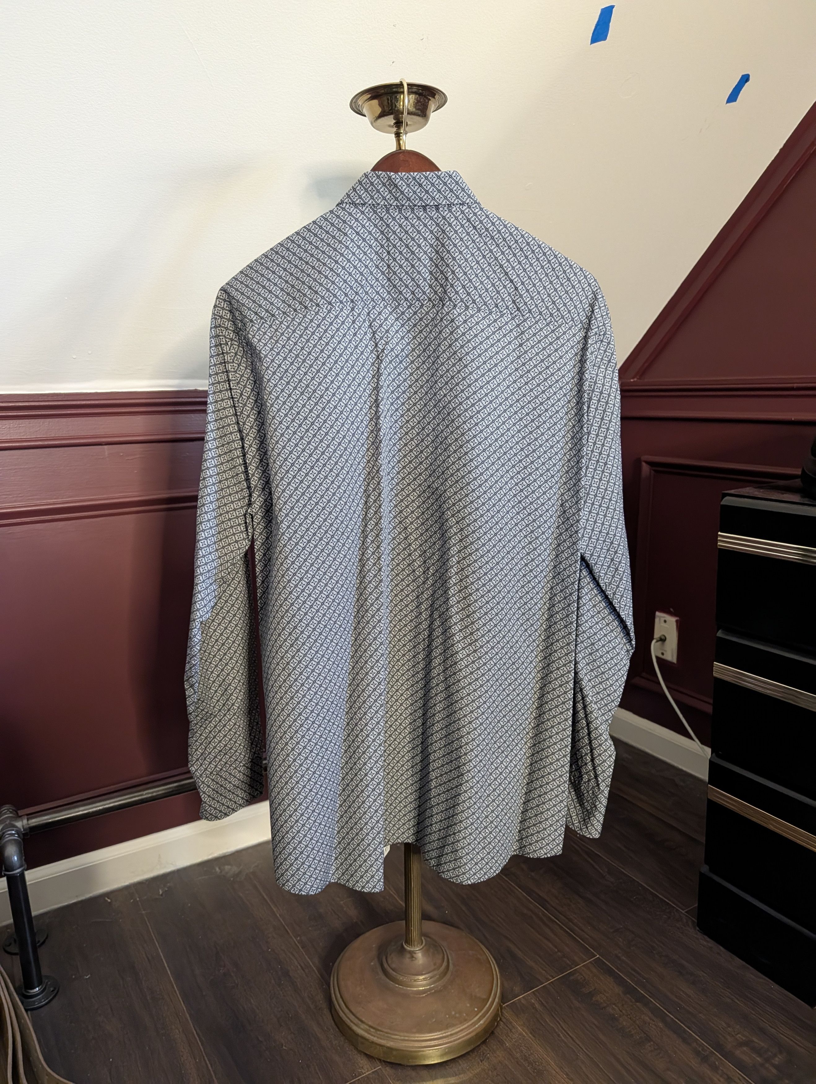 Haupt Gray/blue psychedelic patterned cotton dress shirt XL Size US XL / EU 56 / 4 - 12 Thumbnail