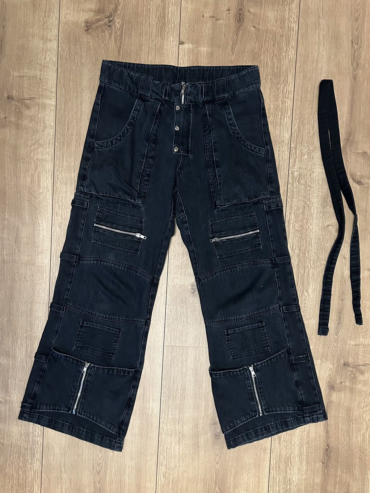 Desolation Combat “MEGA-XEN” Flared Black Denim Pants