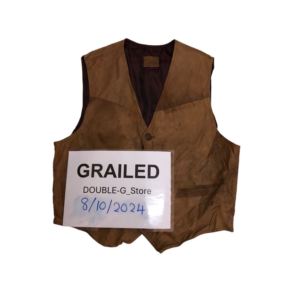 Genuine Leather 📌Vintage Genuine Leather Vest Biker Vera Pelle Size US M / EU 48-50 / 2 - 1 Thumbnail