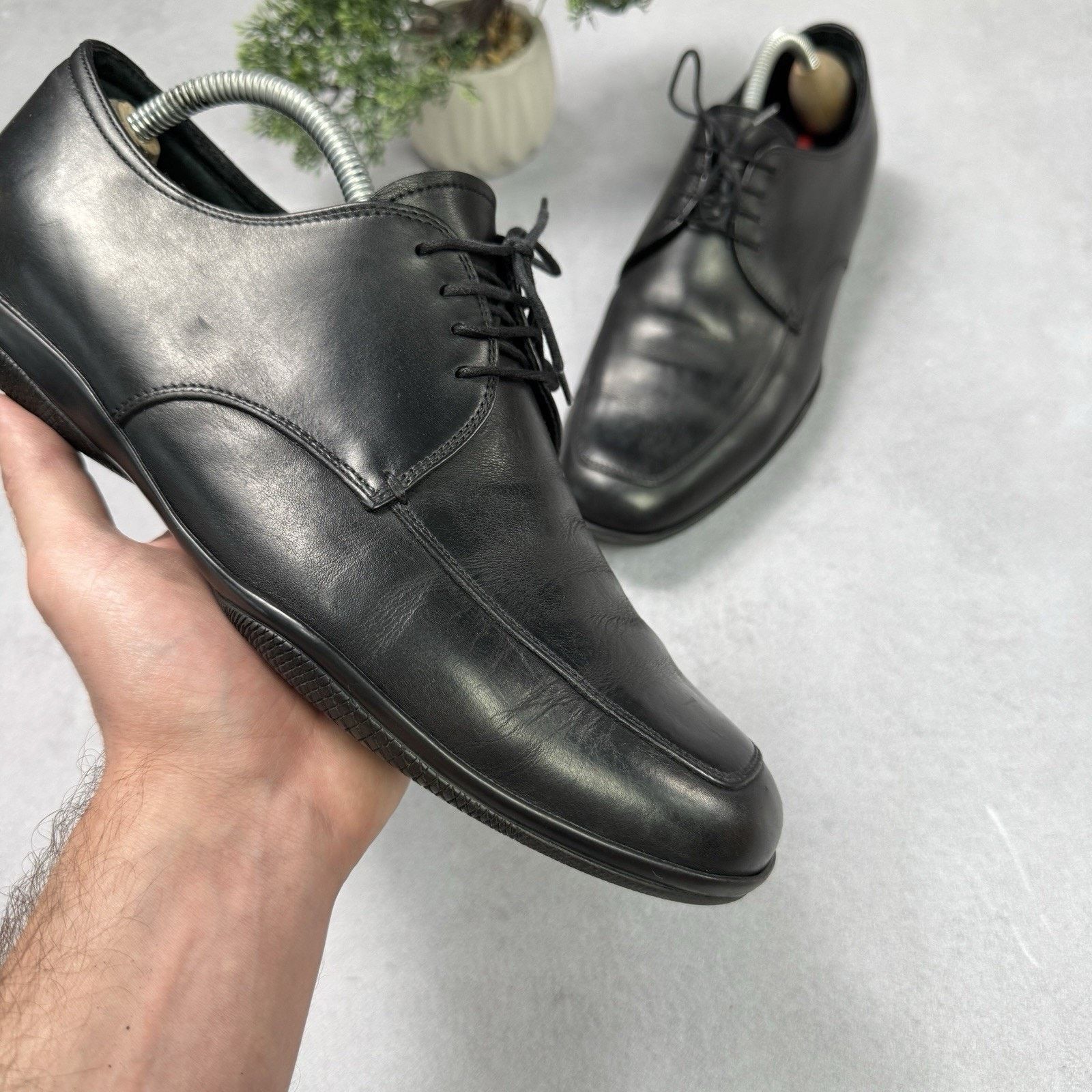 Prada Prada 1217 Black Leather Men's Shoes Casual Size 8 US 9 Size US 9 / EU 42 - 5 Thumbnail