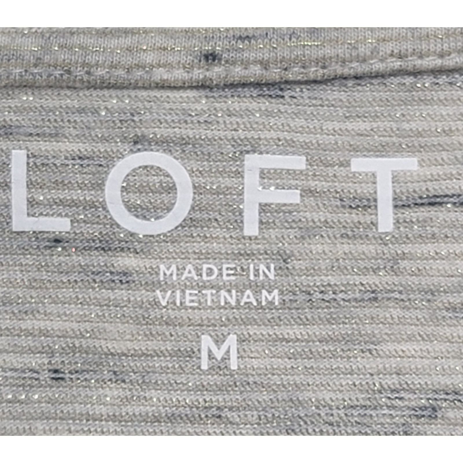 Other Loft Gray Heather Gold Metallic Top Medium Lightweight Soft Size M / US 6-8 / IT 42-44 - 4 Thumbnail
