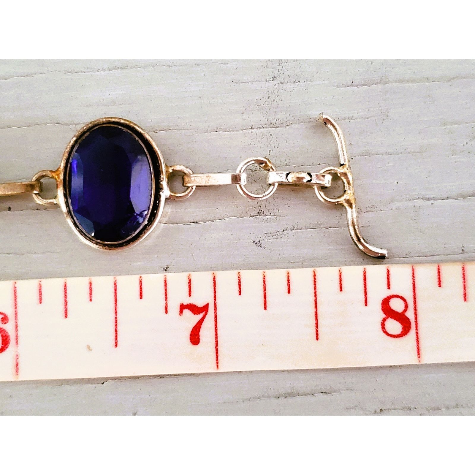 Other Sterling Silver Blue Glass Toggle Clasp Bracelet Earring Set Size ONE SIZE - 8 Thumbnail