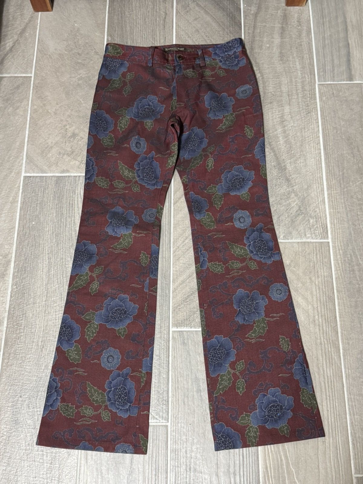 Tornado Mart Tornado Mart Womens Floral flared pants Size 38" / US 16 / IT 52 - 1 Thumbnail