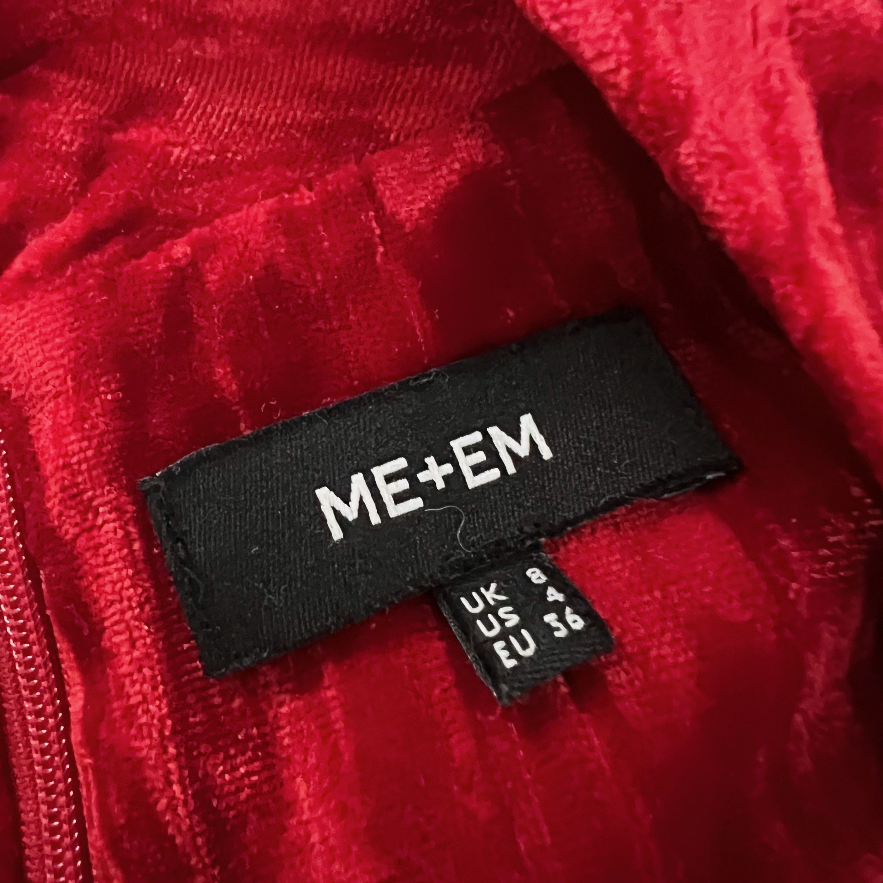 ME+EM ME+EM Crushed Red Velvet Velour V Neck Size S / US 4 / IT 40 - 2 Thumbnail