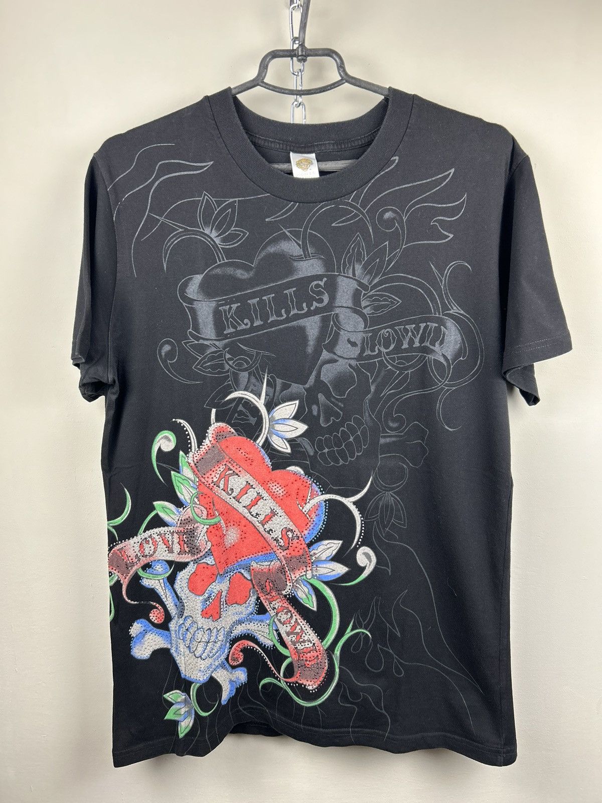Ed Hardy Vintage Ed Hardy T shirt Black Skull Kills Love Size US L / EU 52-54 / 3 - 1 Thumbnail