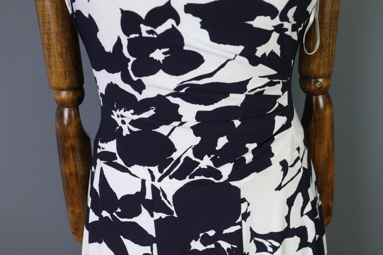 Polo Ralph Lauren Lauren Ralph Lauren White/Black Floral Business Dress Size 6 Size M / US 6-8 / IT 42-44 - 3 Thumbnail