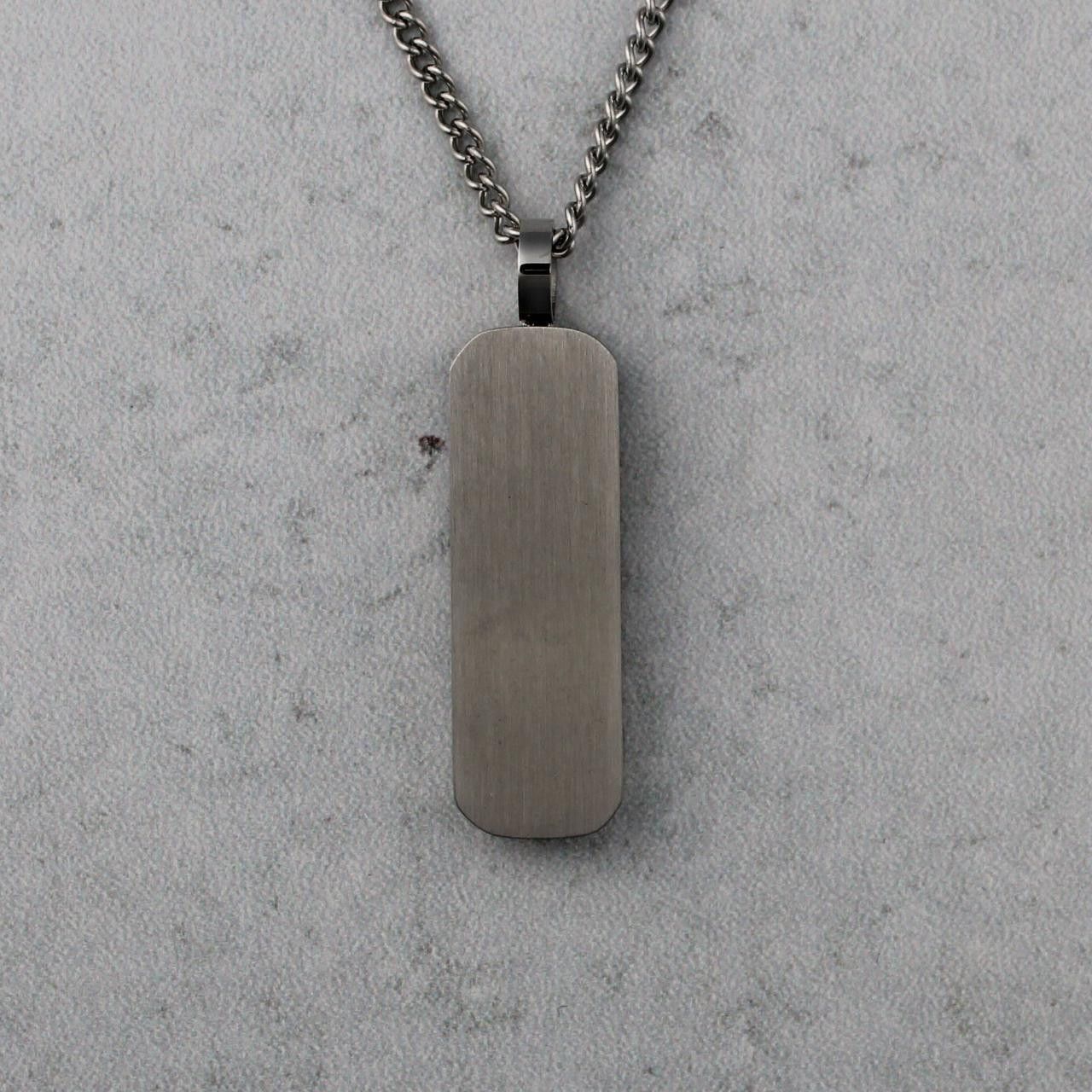Jewelry Silver Bar Pendant Chain Necklace Stainless Steel Size ONE SIZE - 1 Thumbnail