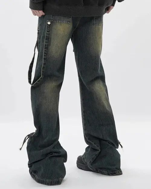 Unisex Y2K Stacked Baggy Flare Jeans