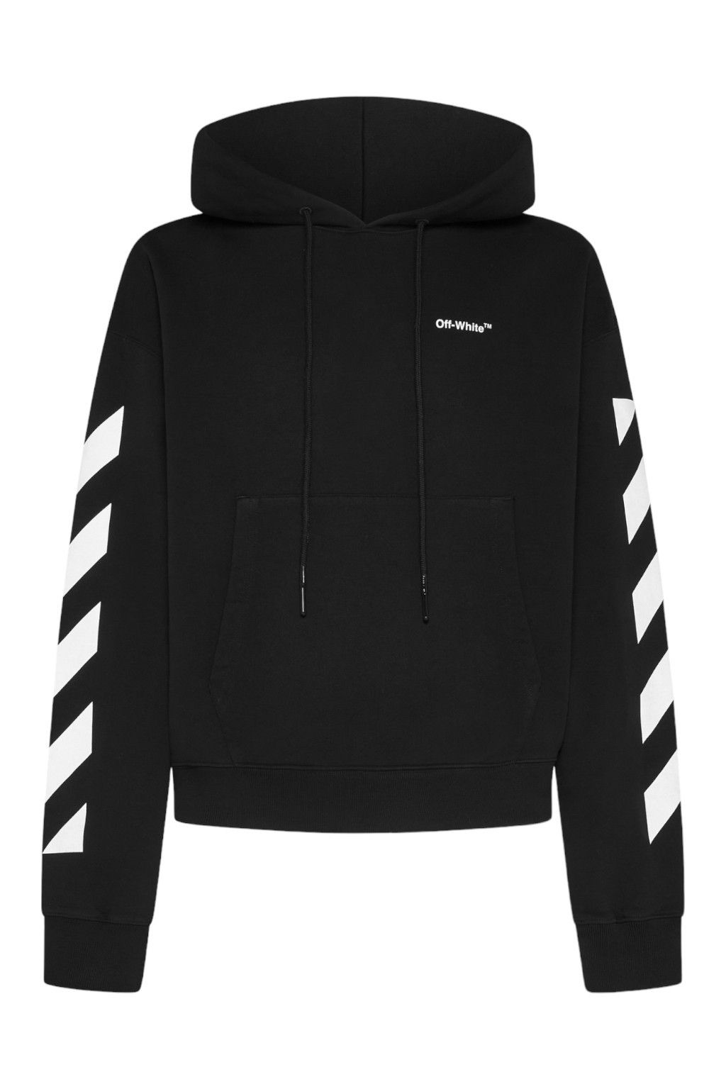 image of Off White Off-White Diag Helvetica Cotton Hoodie in Black, Men's (Size 2XL)