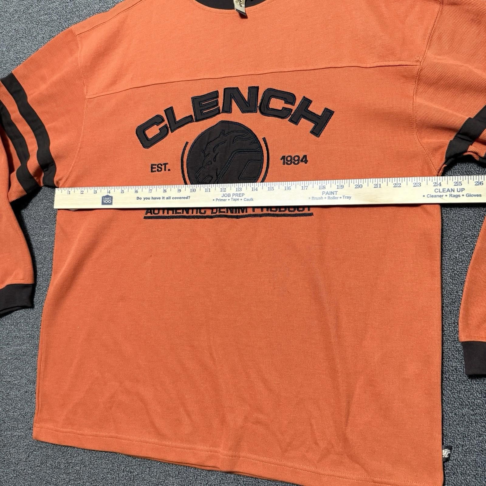Other VTG 90s Clench Jeans Co Orange Sweater Mens XL Hip Hop Baggy Size US XL / EU 56 / 4 - 6 Thumbnail
