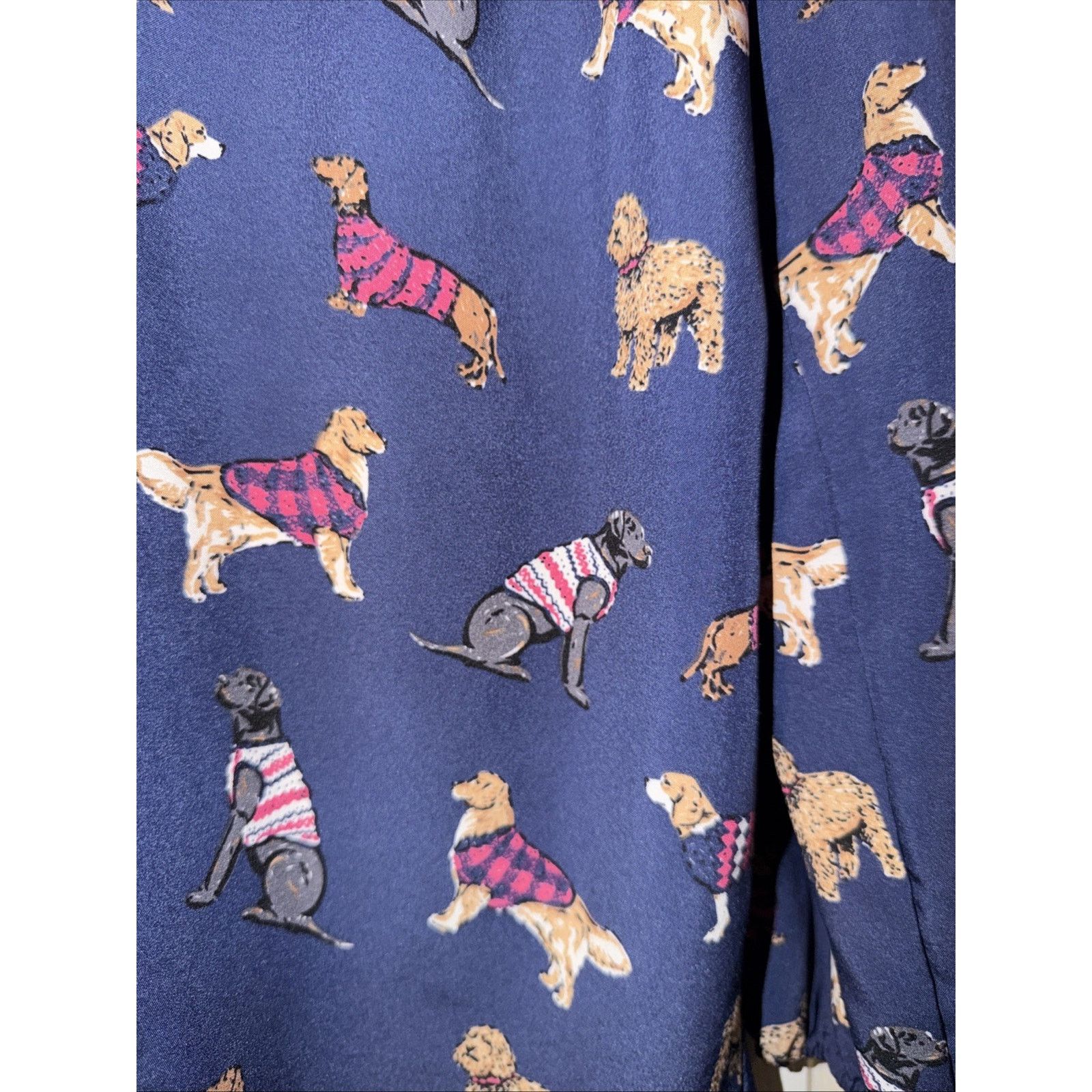 Southern Marsh Simply Southern Women Large Blue Blouse Dogs Beagle Preppy Size L / US 10 / IT 46 - 10 Thumbnail