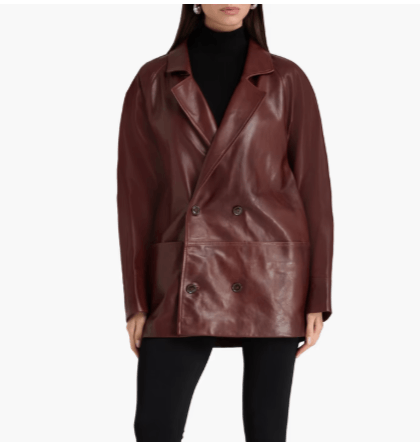 Frame FRAME Double-breasted lamb leather jacket Brown Small Size S / US 4 / IT 40 - 1 Thumbnail