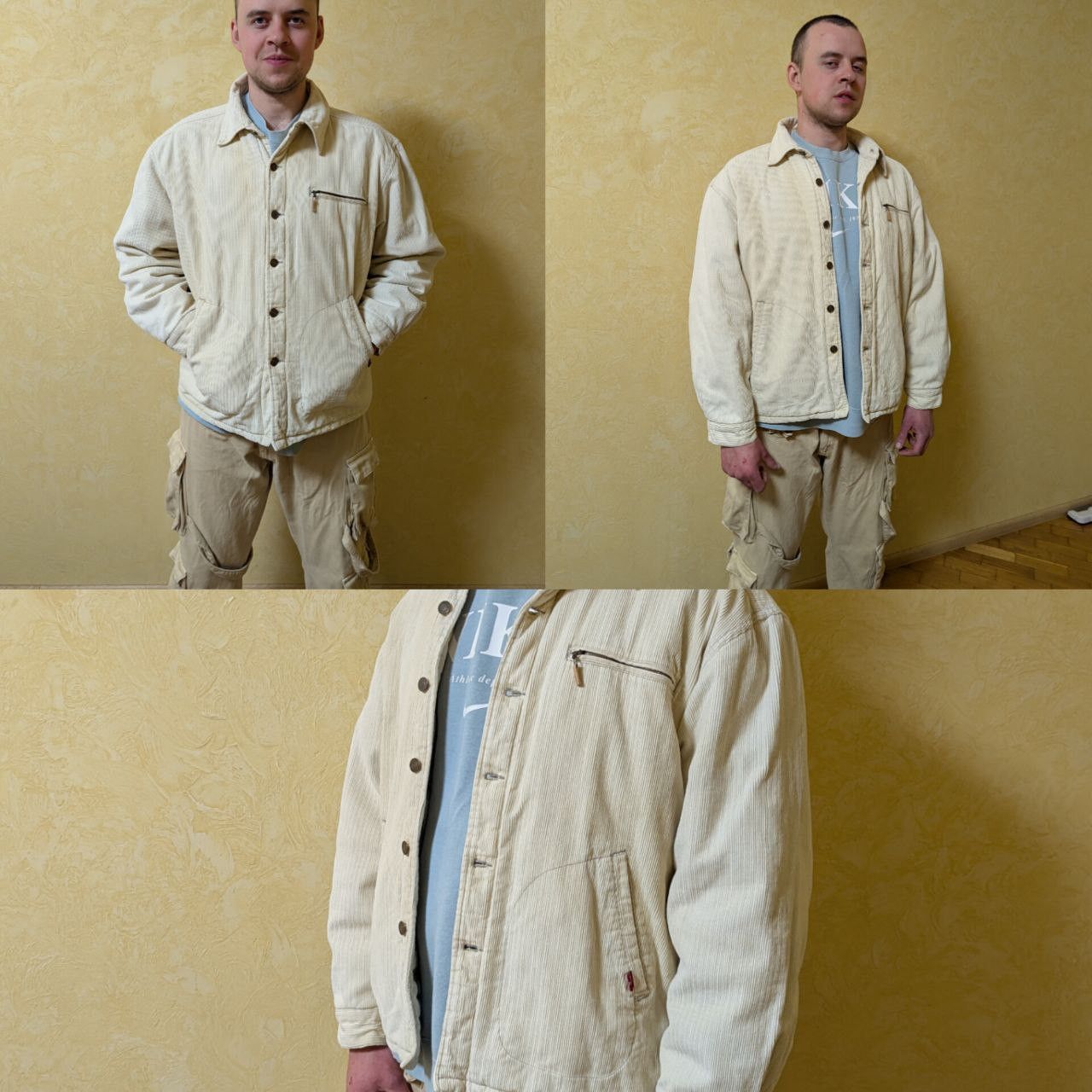 Levi's × Levi's Vintage Clothing × Vintage 1990's Levi's Biege Velvet Courduroy Jacket Size L Size US L / EU 52-54 / 3 - 12 Thumbnail