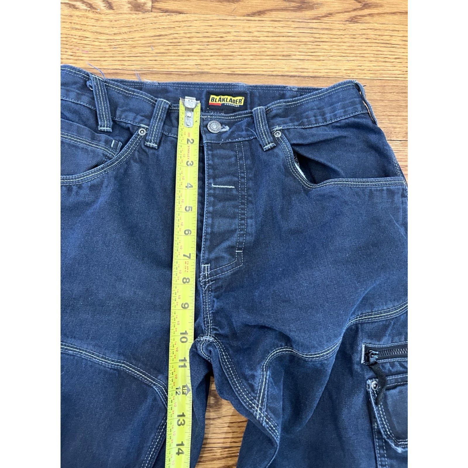 Vintage VINTAGE Blaklader Work Pants Mens 30x31 Dark Blue Denim Cargo Pockets Tool Loop Jeans Regular 30 Mens Size US 30 / EU 46 - 3 Thumbnail