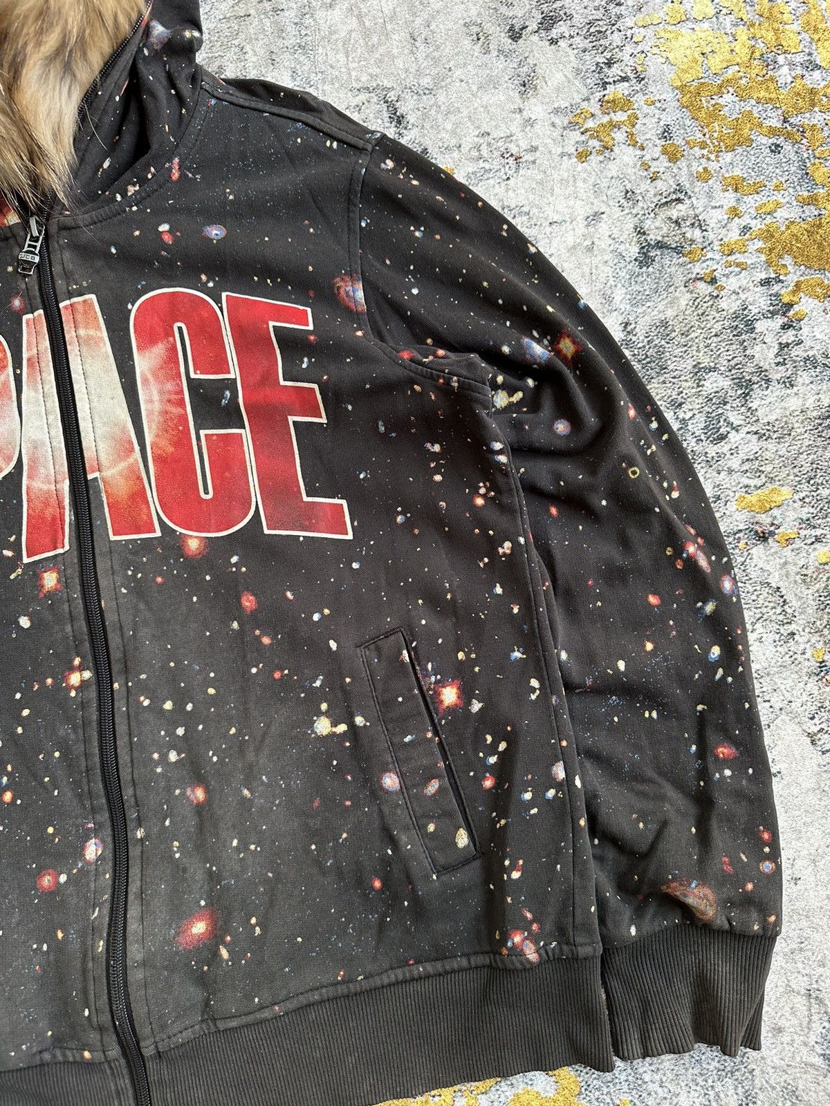 20471120 FADED JCB SPACE GALAXY AOP FUR FULL ZIPPER HOODIE LGB STYLE Size US L / EU 52-54 / 3 - 6 Thumbnail