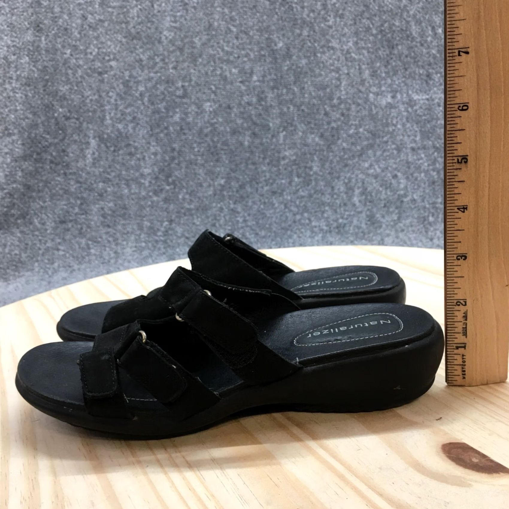Naturalizer Naturalizer Sandal Womens 6.5W Black Easy Street Open Toe Slip-On Casual Suede Size US 7 / IT 37 - 6 Thumbnail