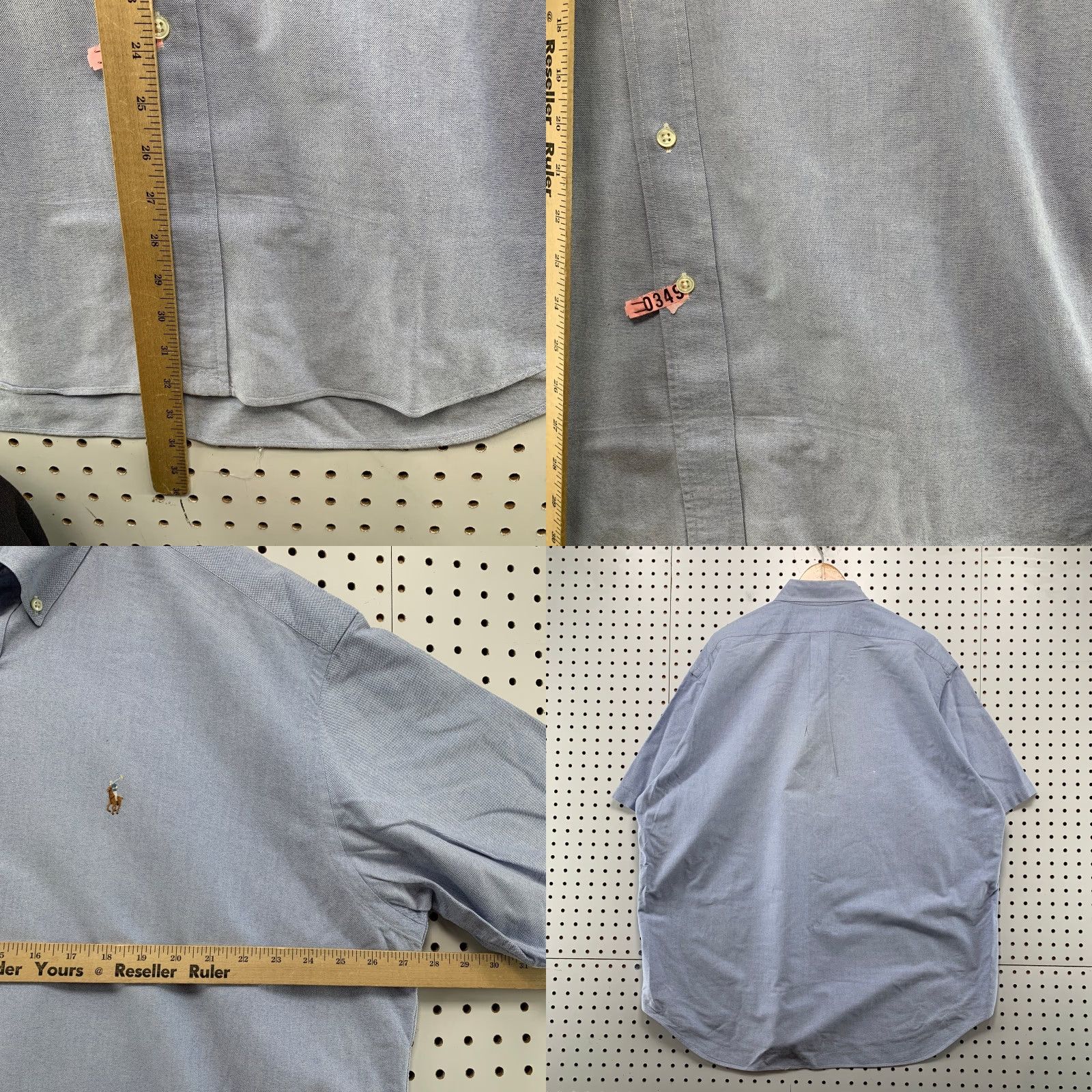 Ralph Lauren VINTAGE Ralph Lauren Button-Up Shirt Mens XL Blue Blake Short Sleeve Pony Work Size US XL / EU 56 / 4 - 8 Thumbnail