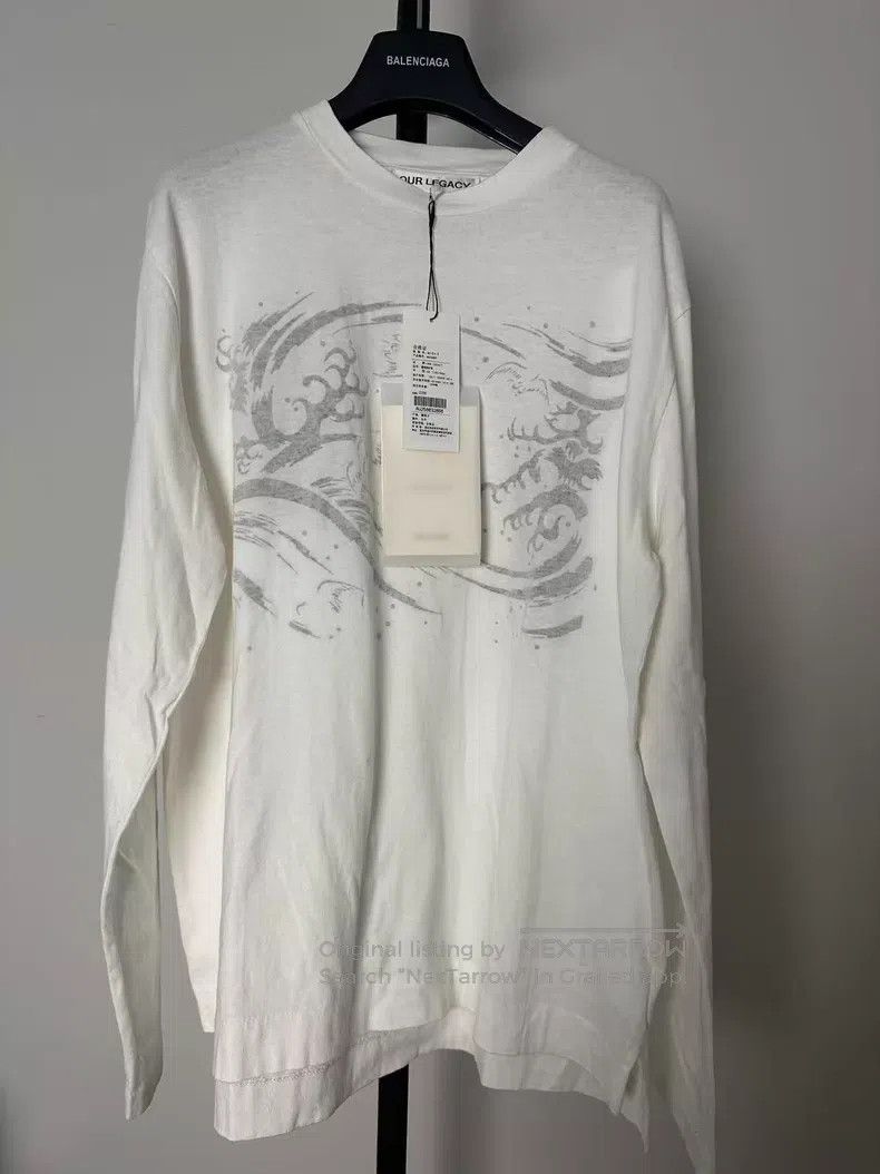 Our Legacy Our Legacy White Printed Long-Sleeve Top Size US M / EU 48-50 / 2 - 1 Thumbnail