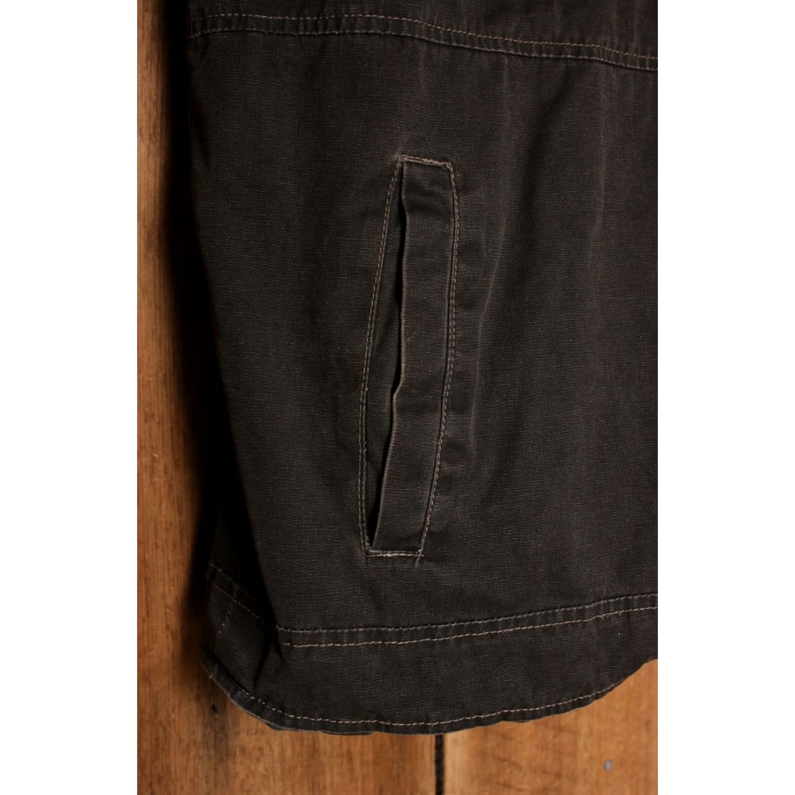 Vintage Buckle Brown Washed Canvas Quilt Lined Insulated Short Jacket Sz. XL Mens Size US 36 / EU 52 - 6 Thumbnail