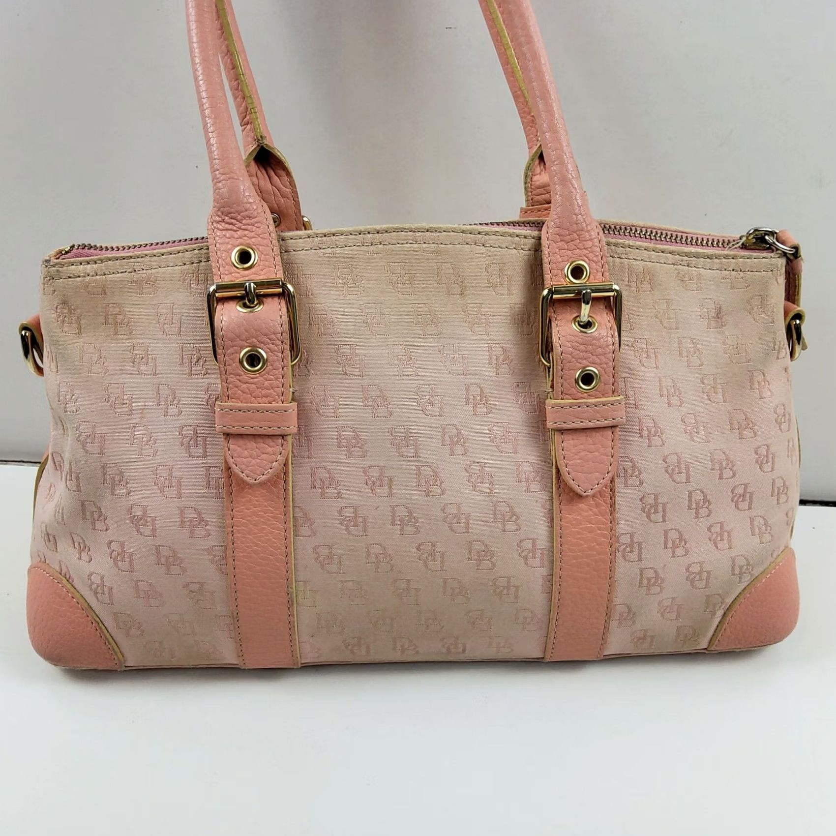Dooney & Bourke Dooney & Bourke Signature Satchel Handbag Purse Light Pink Leather Trim Size ONE SIZE - 5 Thumbnail
