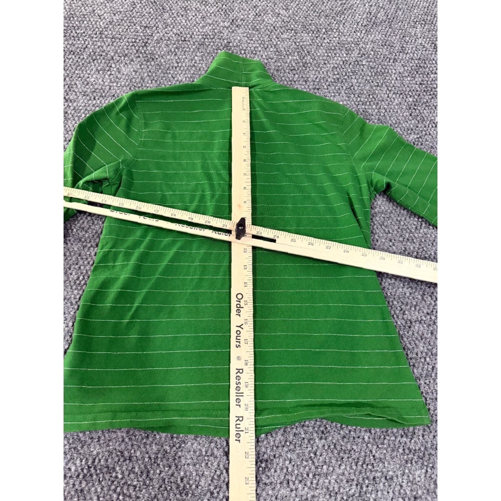 Talbots Talbots Long Sleeve Top Womens S Green Striped Turtleneck Knit Casual Regular Cotton Size S / US 4 / IT 40 - 7 Thumbnail
