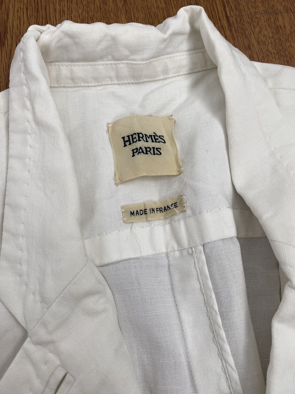 Hermes × Maison Margiela Vintage Hermes Maison Margiela white Blazer Size 34R - 3 Thumbnail