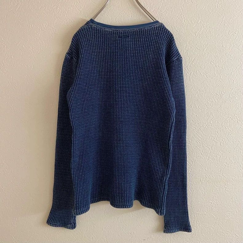 Kapital Kapital Blue Vintage Waffle Knit Long Sleeve Top-2506 Size US M / EU 48-50 / 2 - 4 Thumbnail