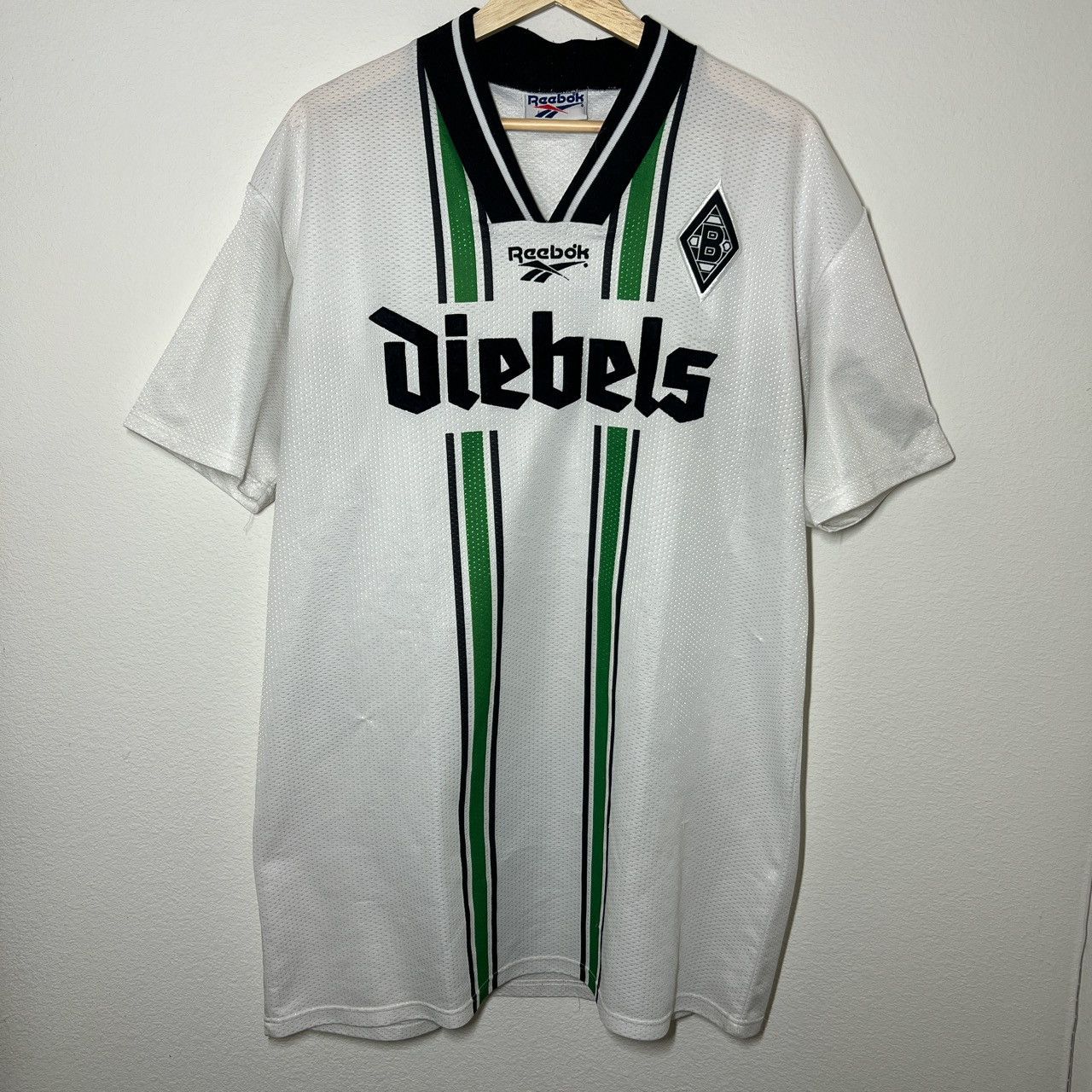 image of Reebok x Soccer Jersey Borussia Monchengladbach 1996-1997 Home Jersey in White, Men's (Size XL)